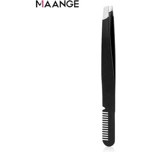 Epileer Pincet - Dark Sky Pincet - Slanted - Zwart - Professionele Wenkbrauw Pincet