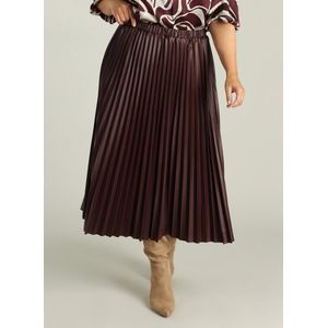 Yest Curve - Imitatieleren Plissé Rok - Donkerrood