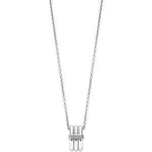 TI SENTO Dames Ketting - 925 zilver - Zirconia wit - Maat 42 - 34057ZI