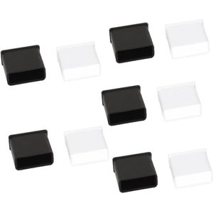 Provento - USB Anti-Dust Stopper Hoesjes 10 Stuks Zwart Helder - Bescherming tegen Stof - Accessoires voor USB A-ingangen