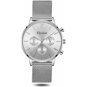 Elysian - Horloge Dames - Zilveren Mesh - Waterdicht - Krasvrij Saffier - 38mm - Cadeau Voor Vrouw