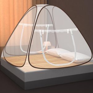 Opvouwbare koepelvormige klamboe voor bed - 15 m x 2 m x 15 m - met dubbele deur - camping en reizen - draagbaar tentgordijn met ritssluiting