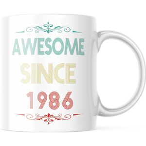 Verjaardag Mok awesome since 1986 | Verjaardag cadeau | Grappige Cadeaus | Koffiemok | Koffiebeker | Theemok | Theebeker