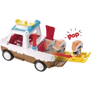 Klorofil De Winter Pickup Speelset - Speelgoedauto - Interactief Kinderspeelgoed - Met figuur uit de Pinguin familie - Vanaf 1.5 Jaar - 5-Delig - Kunststof