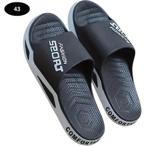 Nivard Badslippers Dames & Heren - Comfortabel - Flip Flops - Sauna - Zomer - Zwart - Maat 39