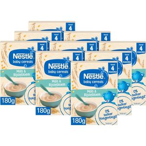 Nestlé Baby Cereals Mais & Rijstebloem - Babyvoeding Babypap Glutenvrij 4+ maanden - 9x180g