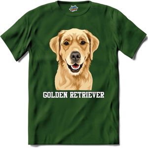 Golder Retriever | Honden - Dogs - Hond - T-Shirt - Unisex - Bottle Groen - Maat S