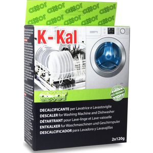 AXOR K-KAL wasmachine en vaatwasser ontkalker - 2 zakjes - verwijdert schimmel, kalkaanslag, wasmiddelrestenkalk - universeel ontkalken - geschikt voor Miele Bosch Siemens AEG Samsung LG Whirlpool Zanussi Bauknecht Electrolux