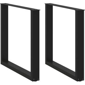vidaXL - Eettafelpoten - 2 - st - U-vormig - 90x(72-73) - cm - staal - zwart