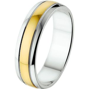 14K Bicolor Geel- En Witgoud Geel/Wit Ring A419 - 5 Mm Zonder Steen 4207666
