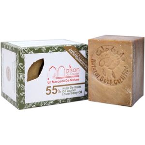 Maison du Laurier Aleppo Zeep 55% – Natuurlijke Zeep voor extreem Gevoelige, Droge of Probleemhuid (200 g) FairTrade