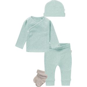 Noppies - Kledingset - 4 delig - Broek Naura Mint - Nanyuki Overslag Mint - Muts Nevel Mint - sokjes taupe - Maat 62