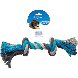 Dogtoy knoop katoen - blauw/grijs - XL 37cm