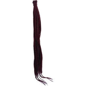 Hair extensions - Rood - 2 bundel - 20 dreads - 60 cm lang - Gekleurde dreadlocks - Synthetisch haar - Dreadlocks