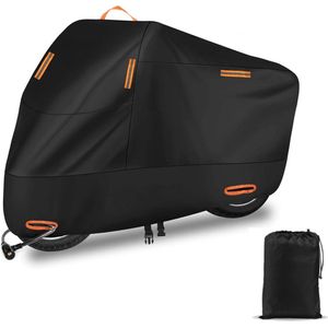 Motorhoes/Scooterhoes - Universeel Voor Alle Motors/Scooters - Waterdicht - Oxford 300D Motorhoes - Geschikt Voor Windscherm - Anti-Stof/Uv - Met Reflecterende Strip - Incl. Opbergzak - Outdoor Indoor-Motorbike Cover - XXL 245 * 105 * 125 CM