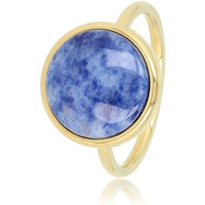 My Bendel - Gouden ring met Lapis Lazuli edelsteen - Bijzondere gouden ring met Lapis Lazuli edelsteen - Met luxe cadeauverpakking