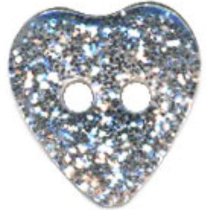 12 knoopjes hart zilver - hartvormige knoop glitter - 11 mm - feest kleding - meisje -knoopje heart