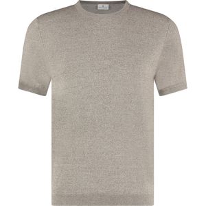 Blue Industry - Knitted T-Shirt Melange Taupe - Heren - Maat XXL - Modern-fit