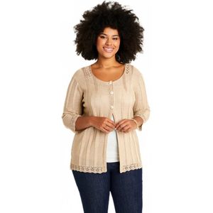 Lang opengewerkt vest met knopen