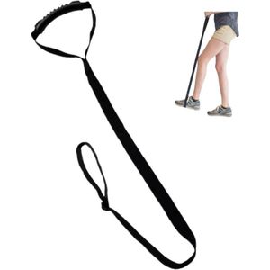Beenlifter - Verstelbare Beenlifter 140 cm - Leglifter - Voetenheffer - Beenheffer - Hulpmiddel benen tillen - Tilhulp - Zwart - Sterk handvat Stretcher Achillespees, Kuit en Bovenbeen - Fysiotherapie Strekband - Aantrekhulp -Been tilhulp- Stre