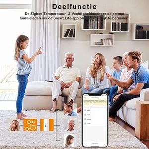 Tuya WiFi Thermometer Hygrometer - Mini Temperatuursensor Voor Binnen Met Alexa En Google Home Integratie (2-Pack)