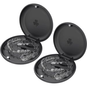 Alyze Gebitsbakje - Zwart - 2 pack - Voor prothese - Beugel - Kunstgebit - Bakje - Gebittenbakje
