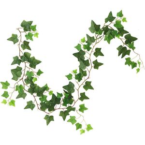 Kunstklimop om op te hangen - 2 stuks 16 m kunstmatige klimopslinger voor binnen en buiten - voor slaapkamer, tuin, feest, kantoor, bruiloft