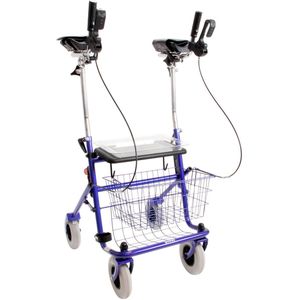 Premis - Provo Rollator - In een hoek en in hoogte verstelbare onderarmschalen - max. gebruikersgewicht 120 kg - Metallic Blauw