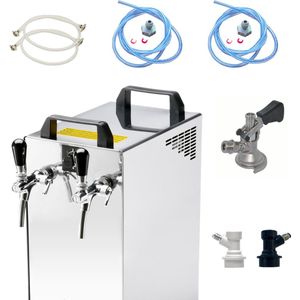 Complete set - Biertap - Kontakt 40/K 2-kraans RVS, 50 liter/u, met membraanpomp - Biertap, Beertender, Thuistap, Bierkoeler .