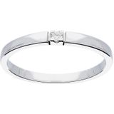 Glow ring met diamant solitaire - 1-0.02ct G/SI - witgoud 14kt - mt 56