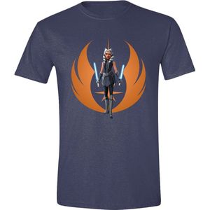 PCMerch Star Wars - Ahsoka Rebel Pose Heren Tshirt - L - Blauw