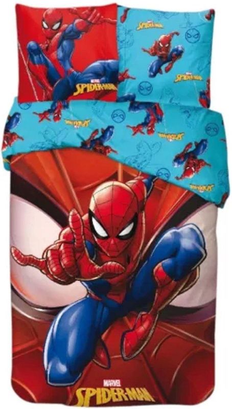Spiderman - Dekbedovertrek - 140 cm. x 200 cm. - Eenpersoons - Kussensloop 65 cm x 65 cm