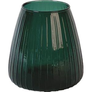 XLBoom Dim Stripe Small Vaas - Glas - Voor Binnen - Groen - 15×15×16,5cm