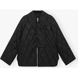 GANNI Black Ripstop Quilt Jacket Maat 38
