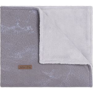 Baby's Only Gebreide wiegdeken teddy - Baby deken Marble - Cool Grey/Lila