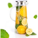 MÊZON® Schenkkan - Glazen Waterkan - Waterkaraf voor Fruitwater - Multifunctionele Decanteer Karaf - Kan met Deksel - 1.5L Capaciteit