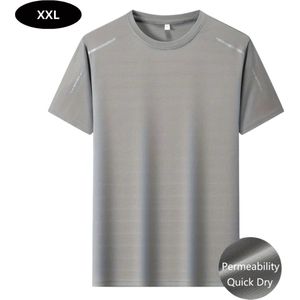 Livano Sportshirt Heren - Sport - Fitness - Compressie Shirt - Corrigerend Hemd - Sportkleding - Mannen - Grijs - XXS