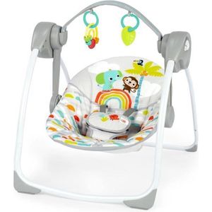 BRIGHT STARTS Playful Paradise draagbare babyschommel, compact en automatisch met muziek, vanaf de geboorte