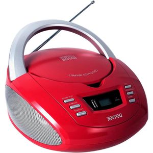 TCU-211RED Persoonlijke CD-Speler - Rood Zilver - FM Radio