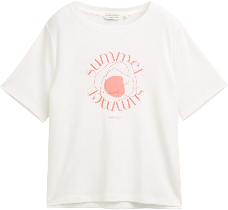 TOM TAILOR - Shirt - Lichtrood - Jersey - Kwartmouw