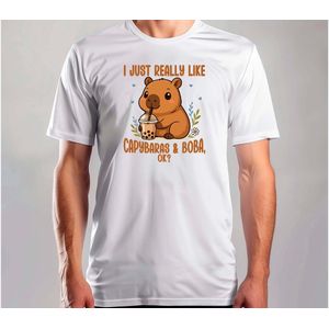 I Jusrt Really Like Capybaras and Boba - T Shirt - CuteGift - AdorableGift - GiftVibes - SoCute - SchattigCadeau - LiefCadeau - CadeauVibes - ZoLief - Capy - Capybara