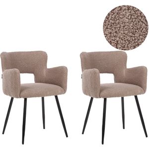 Set van 2 eetkamerstoelen SANILAC Bouclé Bruin