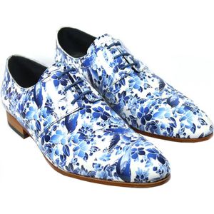 Mascolori Herenshoenen - Delftsblauw Lak - Handgemaakte Schoenen in Leer - Maat 40