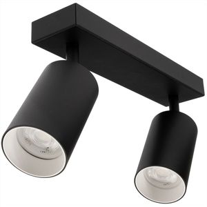 Groenovatie Plafondspot Rond 2-Lichts - GU10 Fitting - Kantelbaar - Zwart/Wit