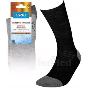 DeoMed Medic Deo Silverwool Merino Sokken Zilver Wol Zwart 41-43
