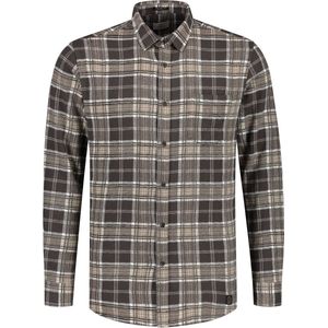 Dstrezzed - Chenille Overhemd Ruiten Grijs - Heren - Maat XL - Regular-fit