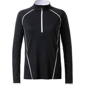 James and Nicholson Dames/dames Sport Top met lange mouwen (Zwart/Wit)
