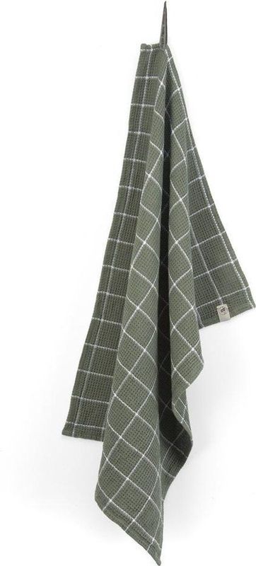 Keukendoek Walra Dry With Cubes Legergroen 