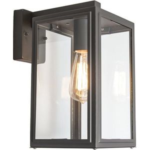 QAZQA sutton - Landelijke Wandlamp voor buiten - 1 lichts - L 170 mm - Donkergrijs - Buitenverlichting