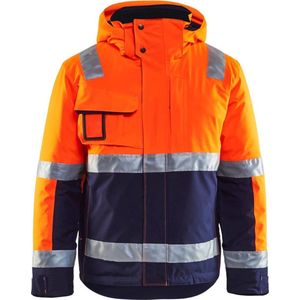 Blaklader 4870 Reflecterende Winter Werkjas Klasse 3 Oranje/Marineblauw